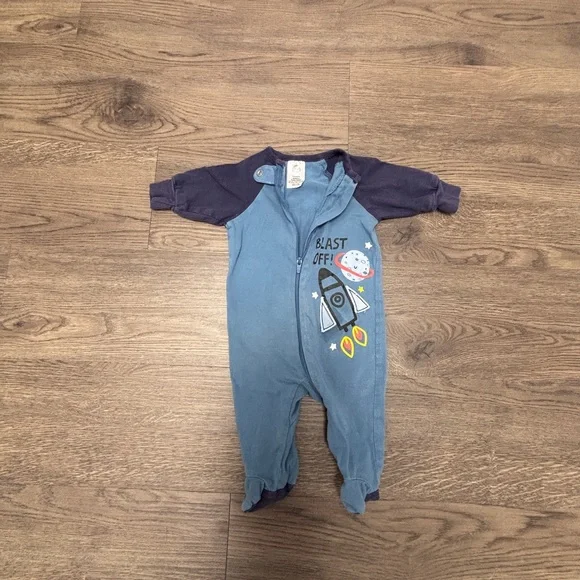 Newborn Burt's Bees Babyx1, Gerberx3 Footies Set w Elbow Patches & Graphics - Picture 7 of 11